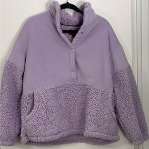 Cozy Lavender Sherpa Pullover